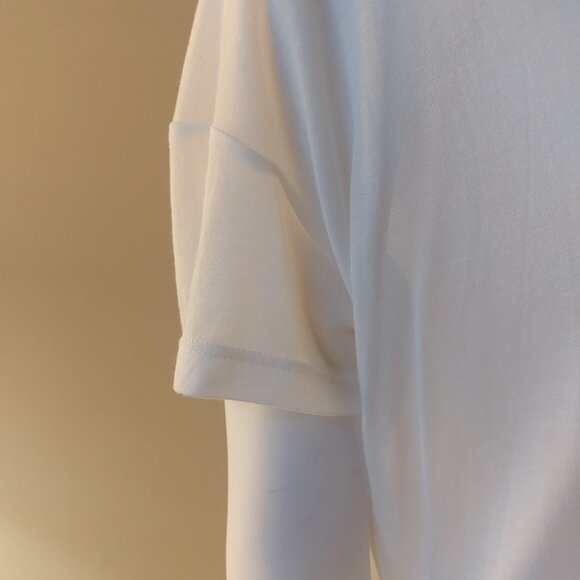Kersh Sheer/Fine White T-shirt with Rose Fist Detail - Picture 8 of 13